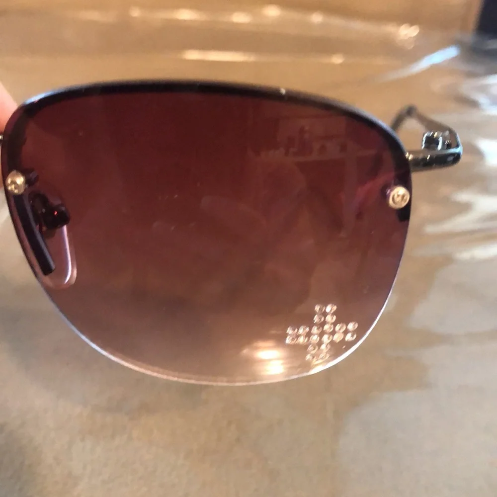 Rhinestone Cross Metal Frame Sunglasses